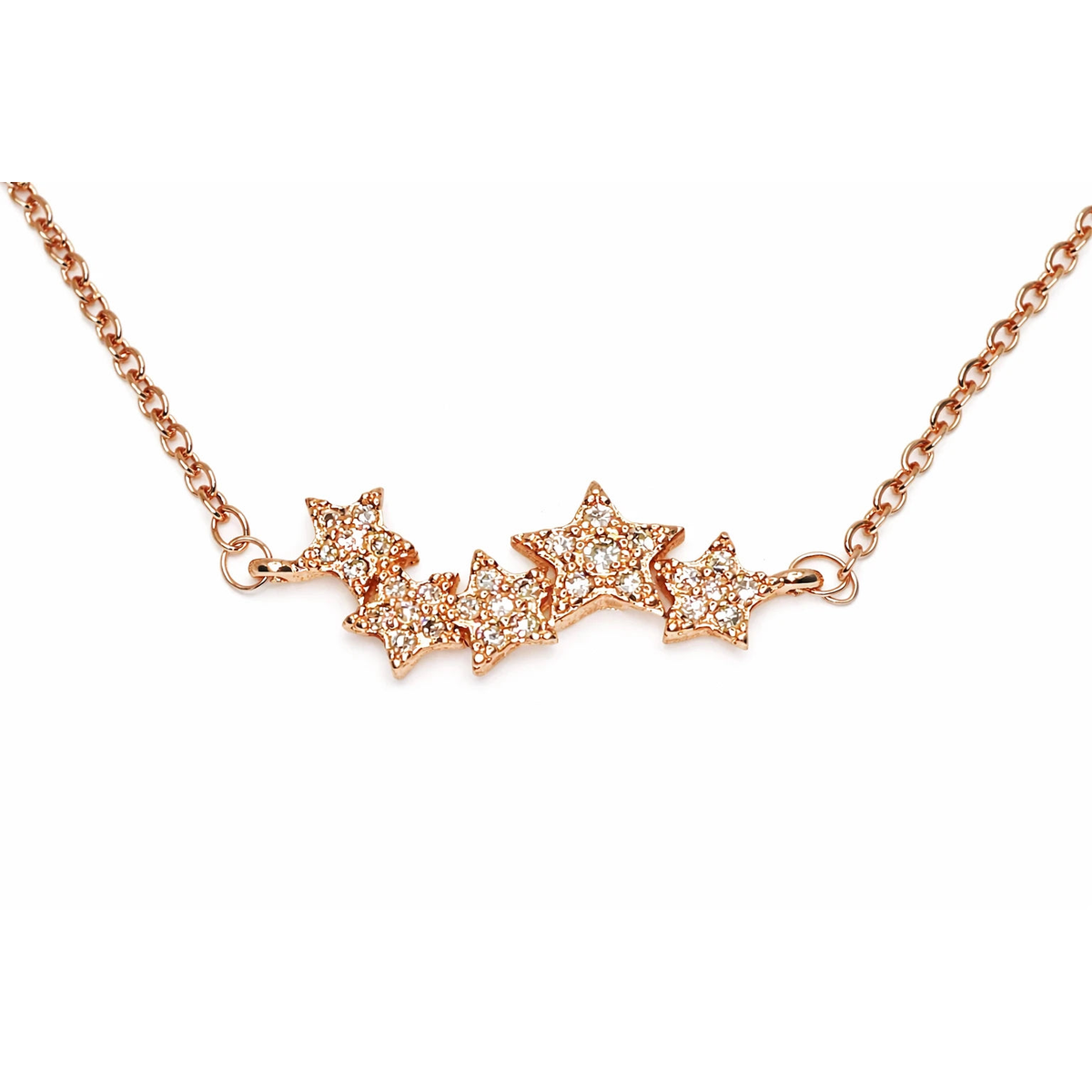 Silver-Tone Falling Stars Pendant Necklace