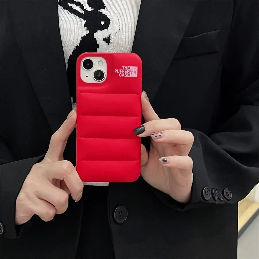 For Fashion Brand Down Jacket Phone Case For iPhone Red Phone Case Collection